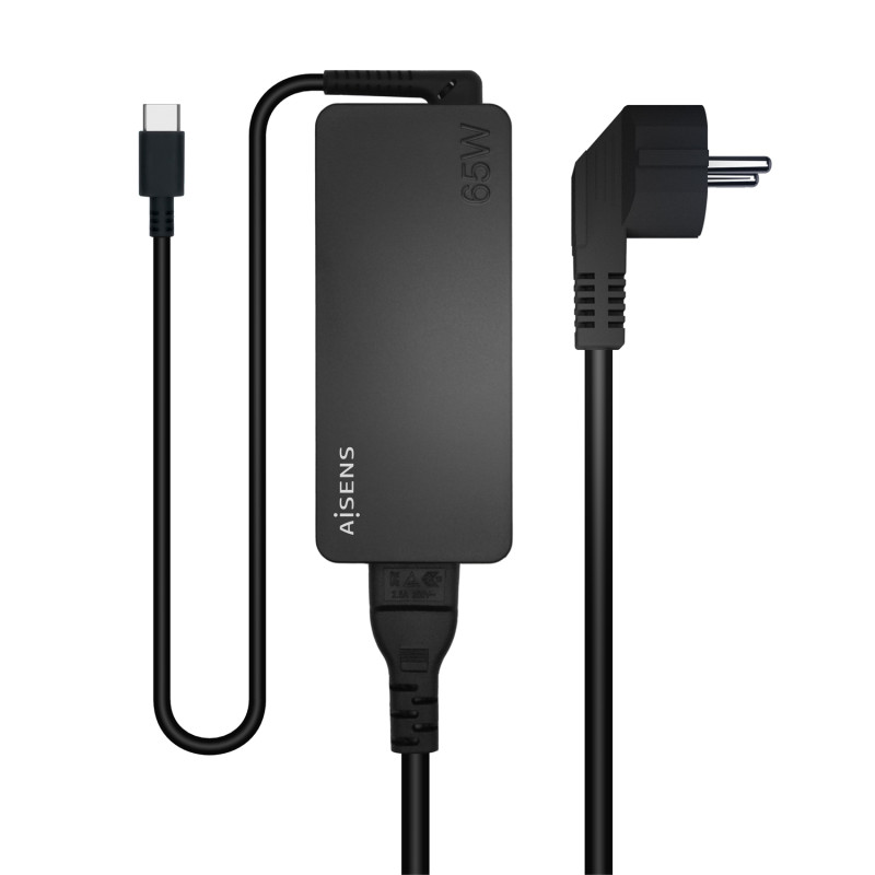 CARGADOR 65W PD3.0 1XUSB-C 1.8M, NEGRO