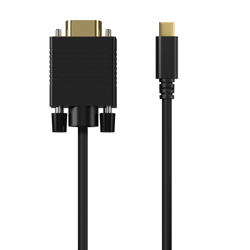 CABLE CONVERSOR USB-C A VGA, USB-C/M-HDB15/M, NEGRO, 1.8M