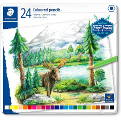 CAJA DE METAL 24 LÁPICES STAEDTLER COLOR 146C "DESIGN JOURNEY"