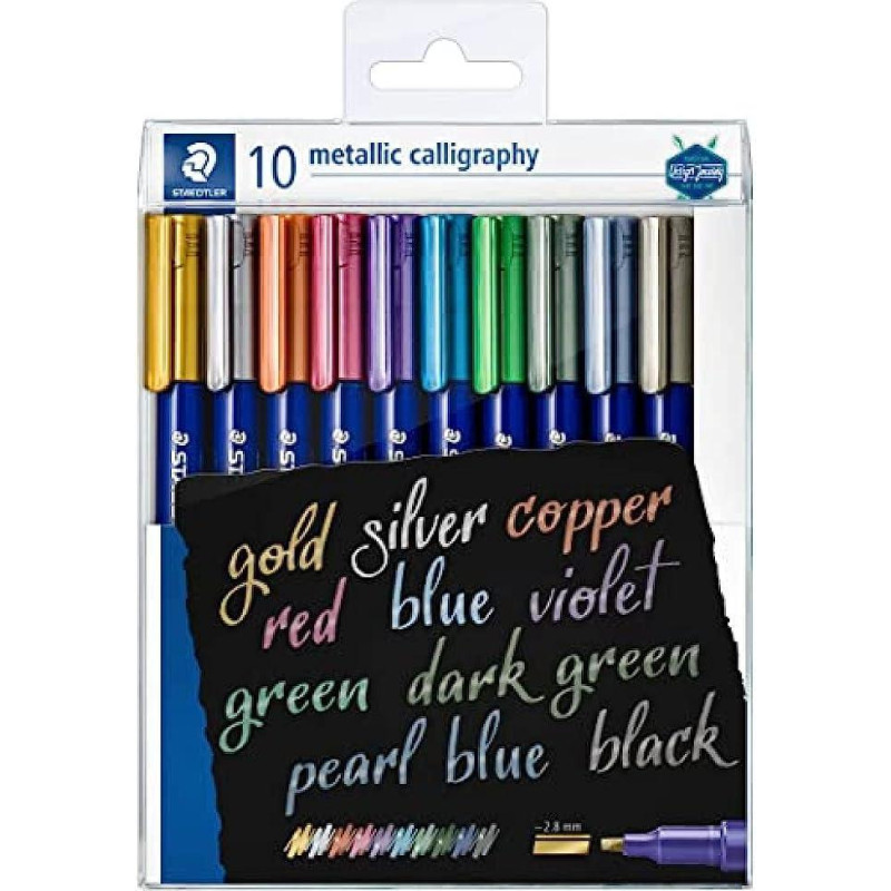 ESTUCHE 10 ROTULADORES STAEDTLER METALLIC CALLIGRAPHY