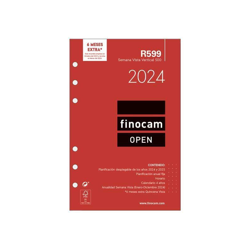 RECAMBIO ANUALIDAD 2024 FINOCAM "OPEN: R599" SEMANA VISTA VERTICAL CASTELLANO