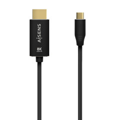 CABLE CONVERSOR ALUMINIO USB-C A HDMI 2.1 8K@60HZ, USB-C/M-HDMI/M, NEGRO, 1.0M