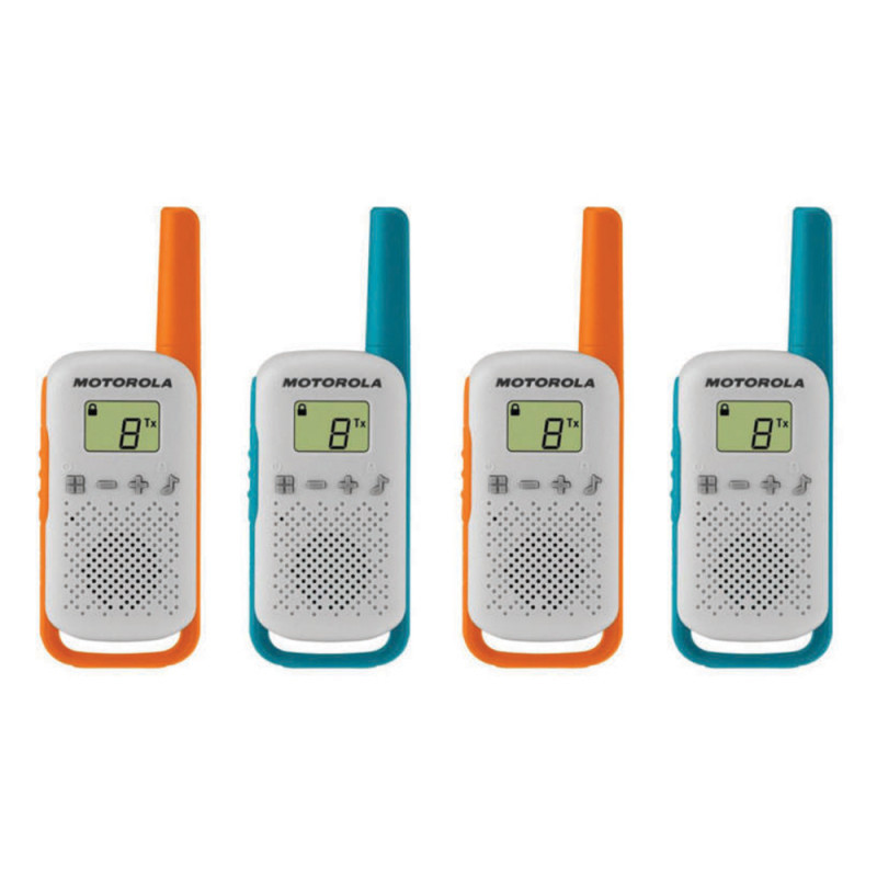 TALKABOUT T42 TWO-WAY RADIOS 16 CANALES AZUL, VERDE, NARANJA, BLANCO