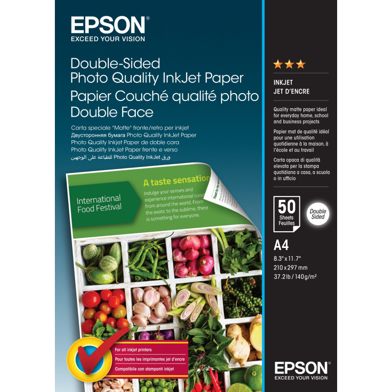 DOUBLE-SIDED PHOTO QUALITY INKJET PAPER - A4 - 50 SHEETS
