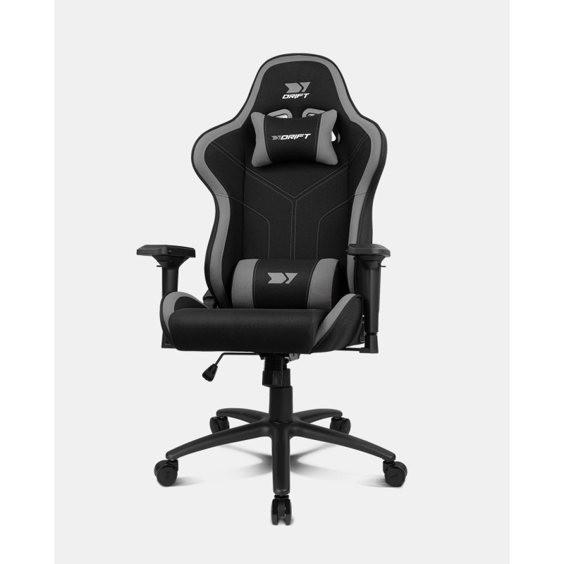 DR110BGRAY SILLA PARA VIDEOJUEGOS BUTACA PARA JUGAR ASIENTO ACOLCHADO NEGRO, GRIS