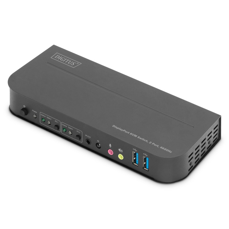 CONMUTADOR KVM, 2 PUERTOS, 4K60HZ, 2 DP IN, 1 DP/HDMI OUT