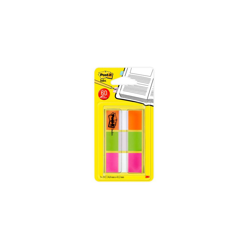 FLAGS, ORANGE, LIME, PINK .94 IN WIDE, 60/ON-THE-GO DISPENSER, 1 DISPENSER/PACK BANDERA ADHESIVA 60 HOJAS