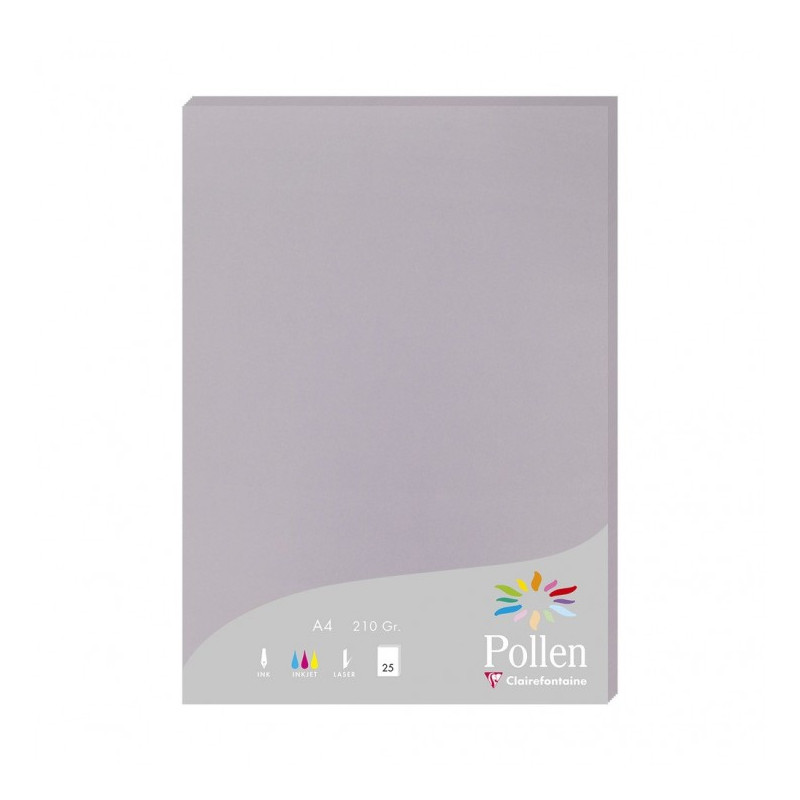 POLLEN PAPEL PARA IMPRESORA DE INYECCIÓN DE TINTA A4 (210X297 MM) 25 HOJAS GRIS