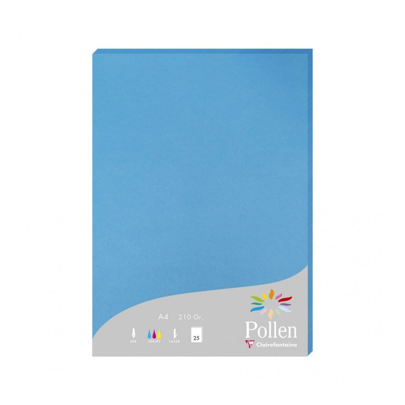 POLLEN PAPEL PARA IMPRESORA DE INYECCIÓN DE TINTA A4 (210X297 MM) 25 HOJAS AZUL