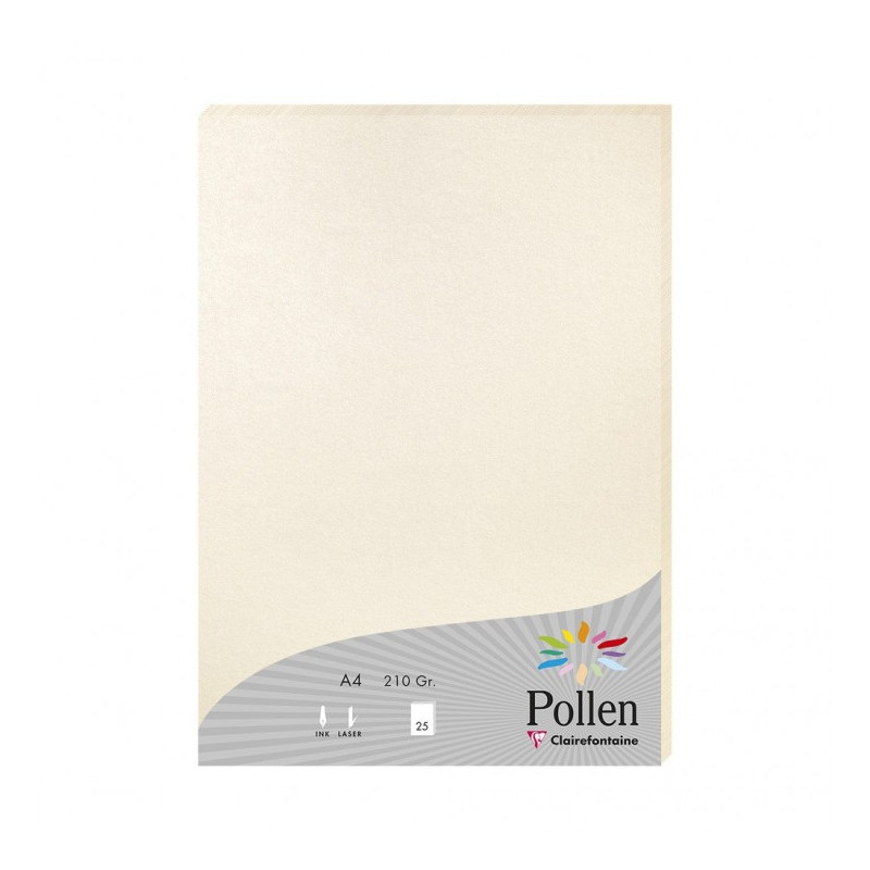 POLLEN PAPEL PARA IMPRESORA DE INYECCIÓN DE TINTA A4 (210X297 MM) 25 HOJAS CREMA DE COLOR