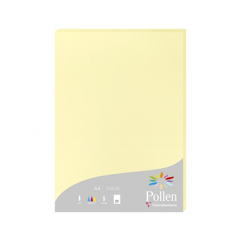 POLLEN PAPEL PARA IMPRESORA DE INYECCIÓN DE TINTA A4 (210X297 MM) 25 HOJAS AMARILLO