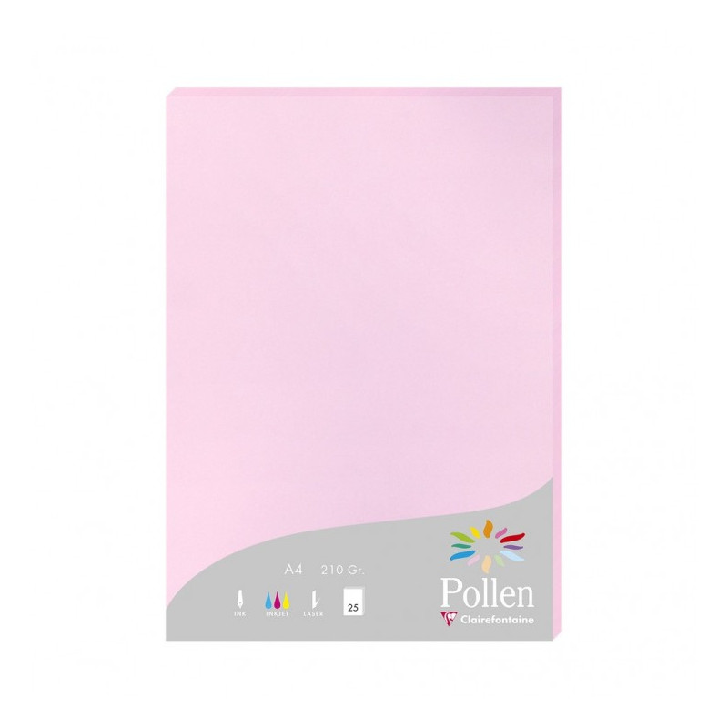 POLLEN PAPEL PARA IMPRESORA DE INYECCIÓN DE TINTA A4 (210X297 MM) 25 HOJAS ROSA