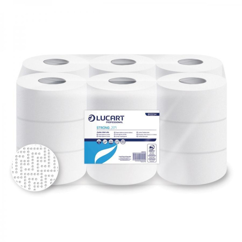 PACK 18 ROLLO PAPEL HIGIÉNICO LUCART STRONG J171 JUMBO