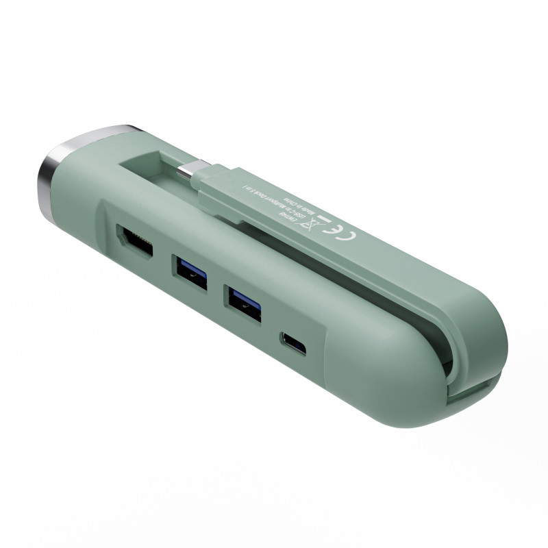 EW1148 BASE PARA PORTÁTIL Y REPLICADOR DE PUERTOS ALÁMBRICO USB 3.2 GEN 1 (3.1 GEN 1) TYPE-C VERDE