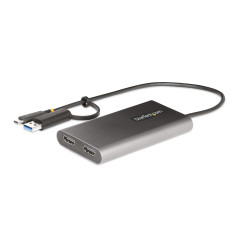 ADAPTADOR USB-C A HDMI DOBLE - USB TIPO C A 2 MONITORES HDMI - 4K 60HZ - ENTREGA DE ALIMENTACIÓN PD DE 100W CON PASO - C