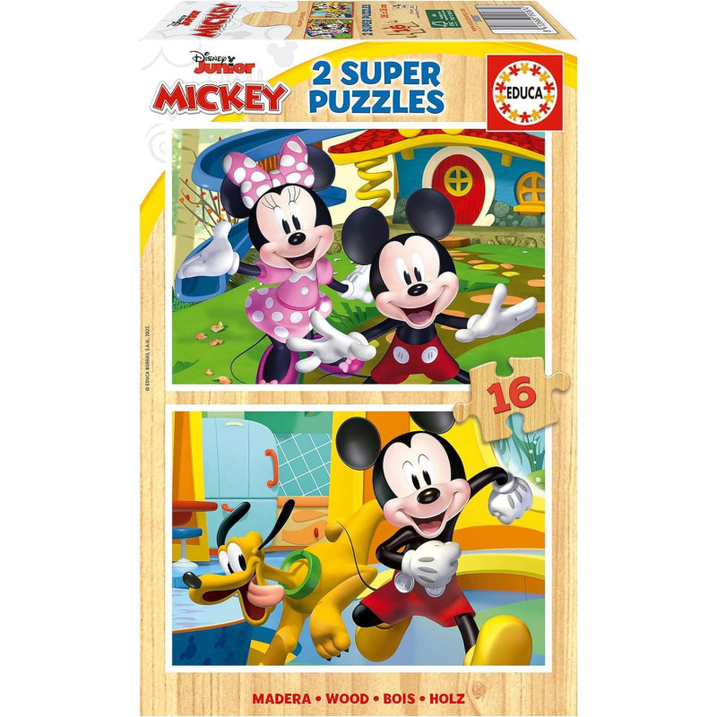 SET 2 PUZZLE EDUCA "MICKEY & MINNIE" 16 PIEZAS