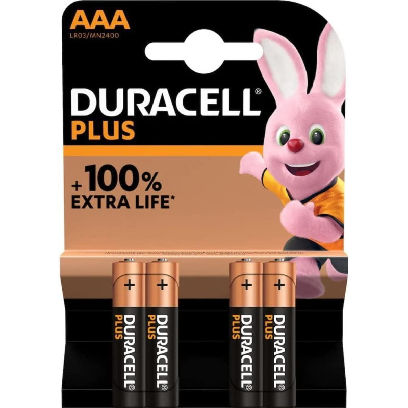 PACK 4 PILAS DURACELL ALCALINAS PLUS POWER AAA