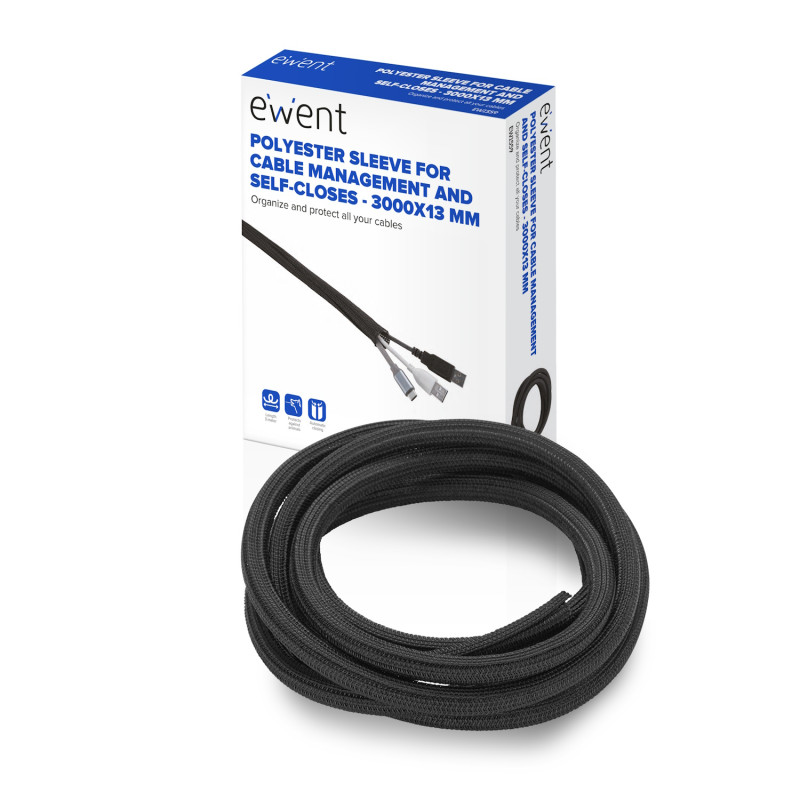 Recogedor de Cables 2,5m Negro