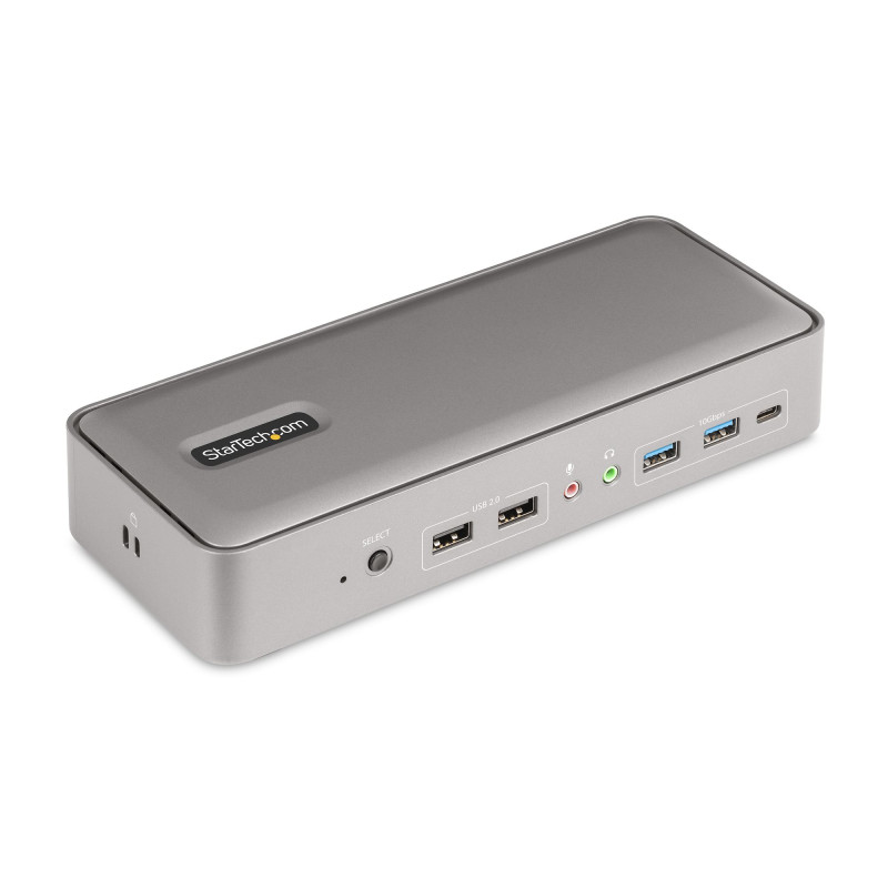 DOCKING STATION KVM USB-C PARA PORTÁTIL - REPLICADOR DE PUERTOS USB TIPO C PARA 2 MONITORES DISPLAYP