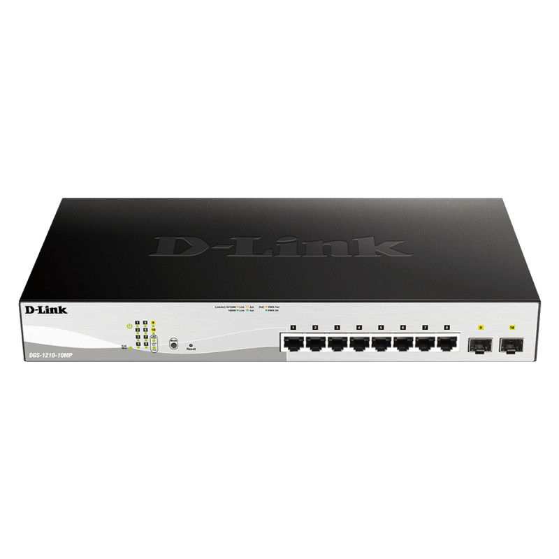 DGS-1210-10MP GESTIONADO L2 GIGABIT ETHERNET (10/100/1000) ENERGÍA SOBRE ETHERNET (POE) NEGRO, GRIS