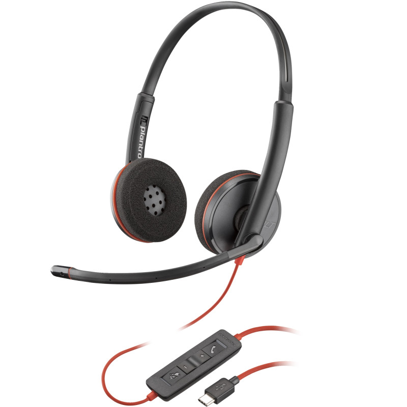 AURICULARES BLACKWIRE 3220 ESTÉREO USB-C + ADAPTADOR USB-C/A (PAQUETE)