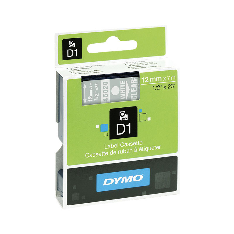 CINTA ROTULAR DYMO D1 12mm BLANCO