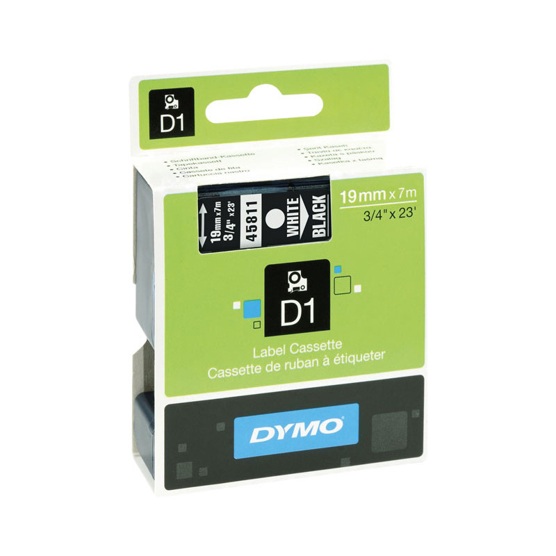 CINTA ROTULAR DYMO D1 19mm TEXTO BLANCO