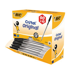 CAJA 90 BOLÍGRAFOS BIC CRISTAL + 10 GRATIS