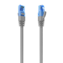 CABLE DE RED LATIGUILLO RJ45 CAT.6 UTP AWG26 CCA, GRIS, 0.5 M