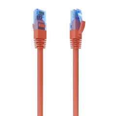 CABLE DE RED LATIGUILLO RJ45 CAT.6 UTP AWG26 CCA, ROJO, 0.5 M