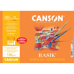 PACK RETRACTILADO 250 LAMINAS CANSON BASIK LISO A3 130gr