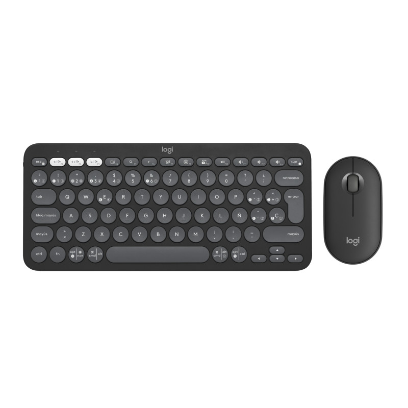 PEBBLE 2 COMBO TECLADO RATÓN INCLUIDO RF WIRELESS + BLUETOOTH QWERTY ESPAÑOL GRAFITO