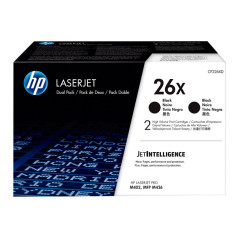 PAQUETE DE 2 CARTUCHOS DE TÓNER ORIGINAL LASERJET HP 26X DE ALTA CAPACIDAD