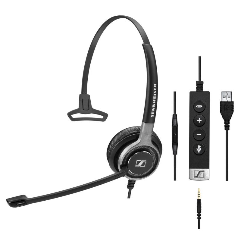 SC 635 USB AURICULARES DIADEMA NEGRO, GRIS