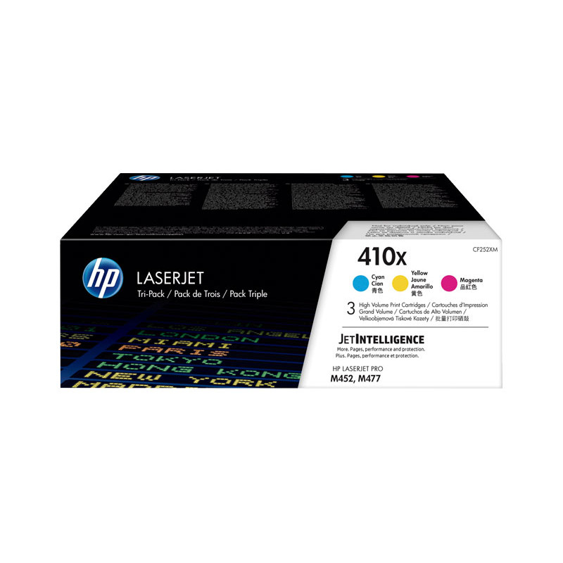 PACK DE 3 CARTUCHOS DE TÓNER ORIGINAL LASERJET HP 410X DE ALTA CAPACIDAD