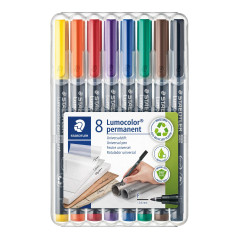 ESTUCHE 8 ROTULADORES STAEDTLER LUMOCOLOR PERMANENTE 318 0,6mm SURTIDO 1