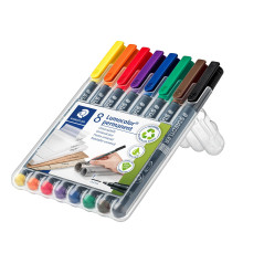 ESTUCHE 8 ROTULADORES STAEDTLER LUMOCOLOR PERMANENTE 318 0,6mm SURTIDO 1