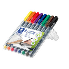 ESTUCHE 8 ROTULADORES STAEDTLER LUMOCOLOR PERMANENTE 317 1mm SURTIDO 1