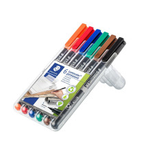 ESTUCHE 6 ROTULADORES STAEDTLER LUMOCOLOR PERMANENTE 0,4mm