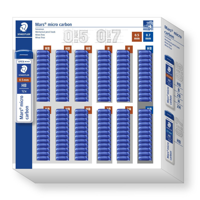 EXPOSITOR 144 TUBOS MINAS STAEDTLER MARS CARBÓN