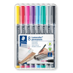 ESTUCHE 8 ROTULADORES STAEDTLER LUMOCOLOR PERMANENTE 317 1mm SURTIDO 2