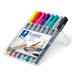 ESTUCHE 8 ROTULADORES STAEDTLER LUMOCOLOR PERMANENTE 317 1mm SURTIDO 2