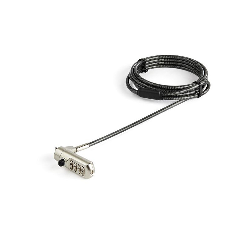 CABLE DE 2M DE SEGURIDAD PARA ORDENADOR PORTÁTIL - CON CANDADO - PARA RANURA NANO - DE COMBINACIÓN