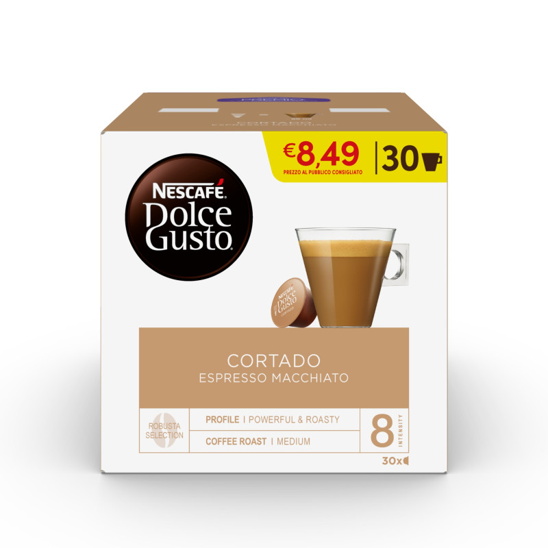 DOLCE GUSTO CORTADO ESPRESSO MACCHIATO CÁPSULA DE CAFÉ TUESTE MEDIO 30 PIEZA(S)