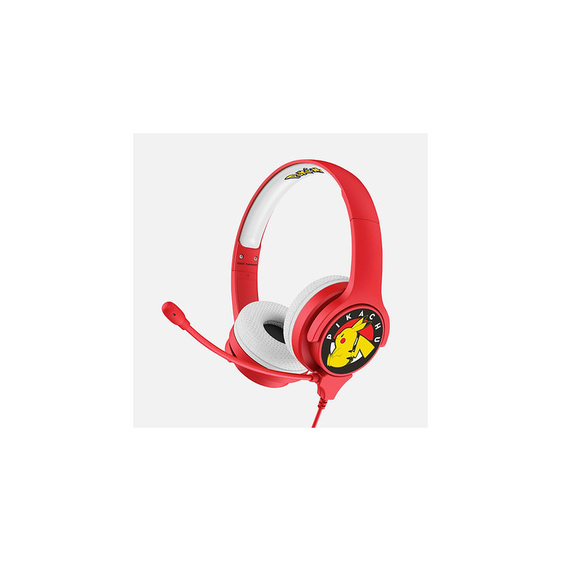 POKÉMON PIKACHU AURICULARES ALÁMBRICO DIADEMA JUEGO ROJO, BLANCO