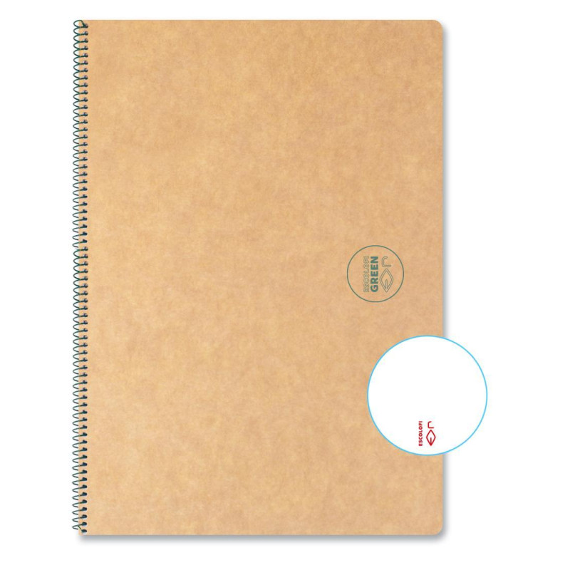 CUADERNO ESPIRAL 50h ESCOLOFI "GREEN ESCOLAR" A4 LISO