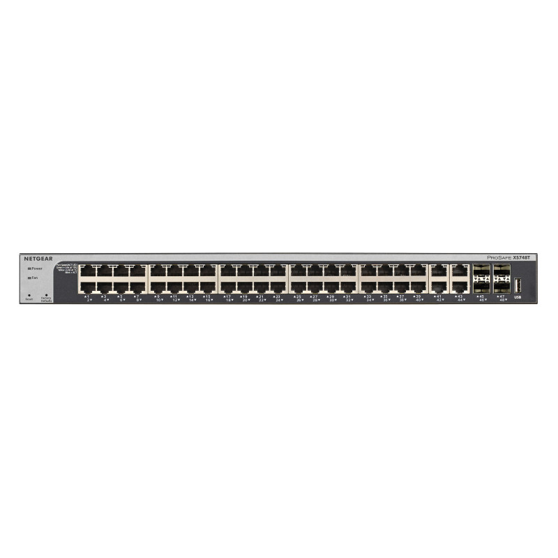 XS748T CONMUTADOR DE RED ADMINISTRADO L2/L3 10G ETHERNET (100/1000/10000) NEGRO