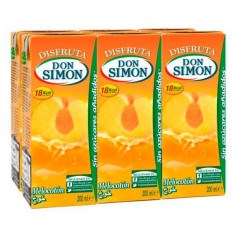 PACK 6 BRICKS ZUMO DE MELOCOTÓN DON SIMÓN 200ml SIN AZÚCAR