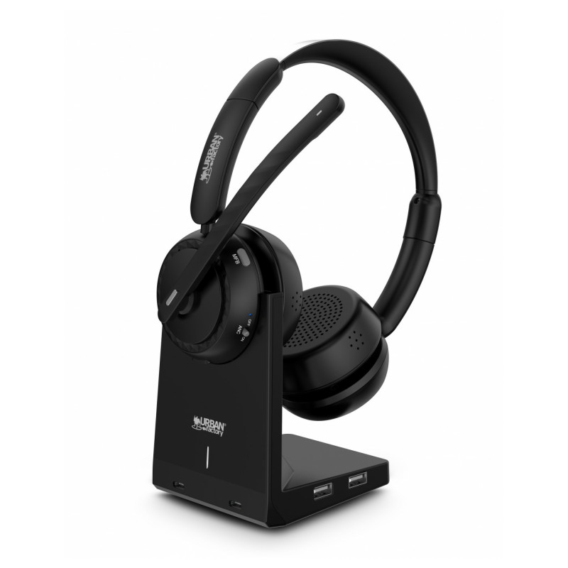 MOVEE MAX AURICULARES INALÁMBRICO DIADEMA JUEGO USB TIPO A BLUETOOTH BASE DE CARGA NEGRO