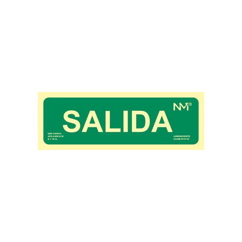 SEÑAL DE SEGURIDAD ARCHIVO 2000 "SALIDA"